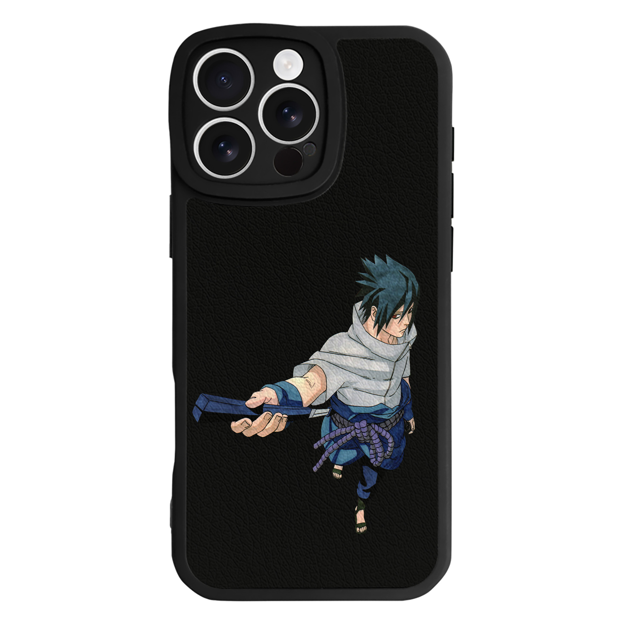 （画像用） NARUTO -ナルト- うちは サスケ Uchiha Sasuke 【iPhone 16シリーズ対応】シリコンスマホケース（レザー調） 材質：シリコン